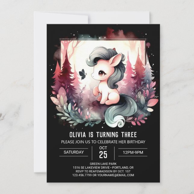 Majestic Boho Horse Birthday Invitation (Front)