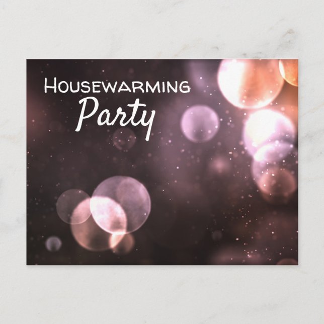 Majestic Bokeh Lights, Housewarming Party Invite (Front)