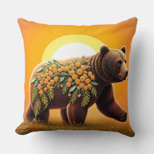 Majestic Brown Bear Cushion