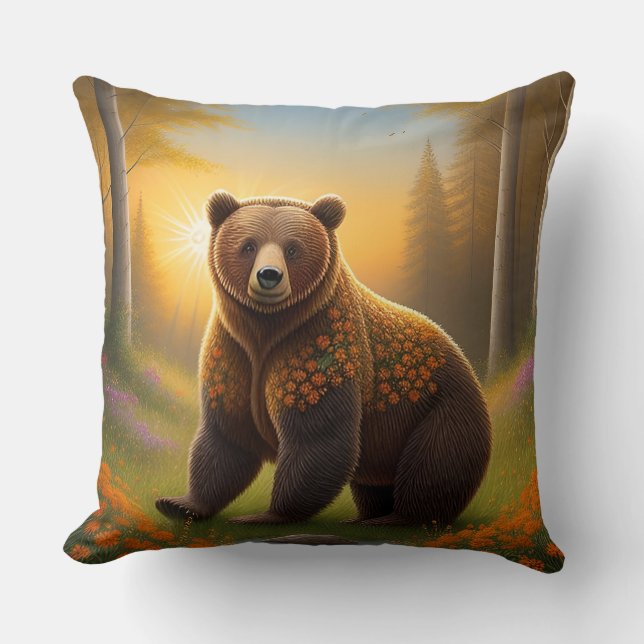 Majestic Brown Bear  Cushion (Front)