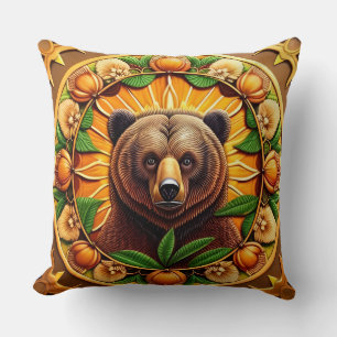 Majestic Brown Bear Cushion