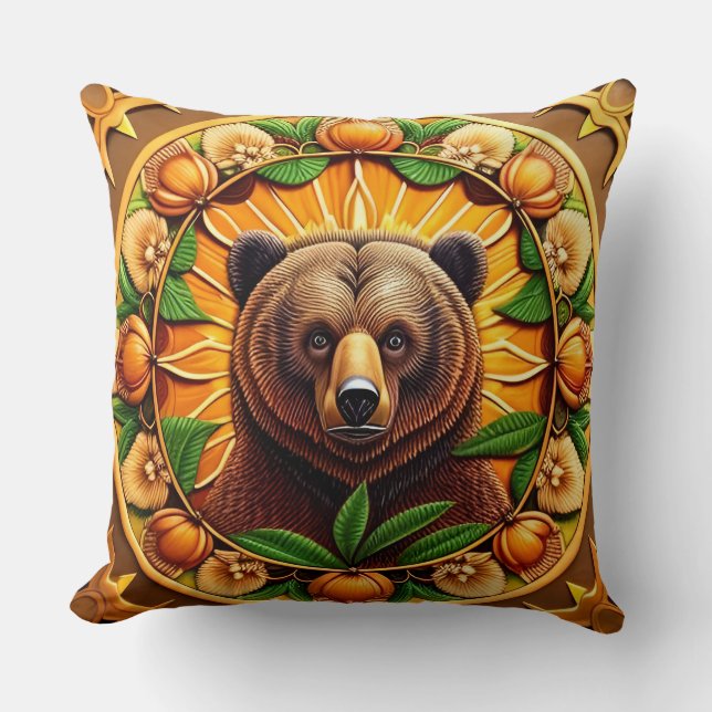 Majestic Brown Bear  Cushion (Front)