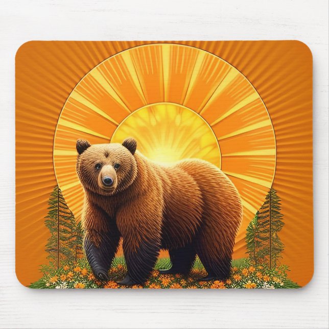 Majestic Brown Bear  Mouse Mat (Front)