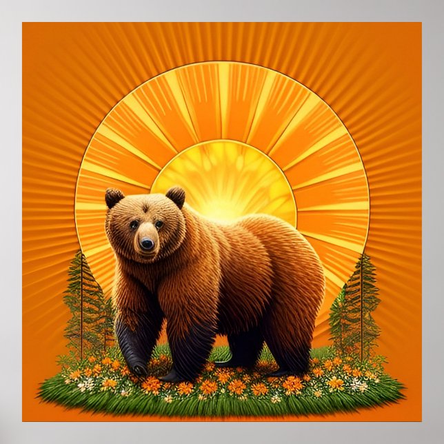 Majestic Brown Bear  Poster (Front)