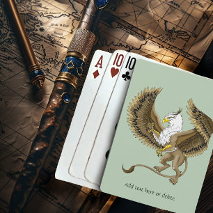 Majestic Brown Fantasy Griffin Mythical Gryphon Playing Cards