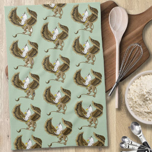 Majestic Brown Fantasy Griffin Mythical Gryphon Tea Towel