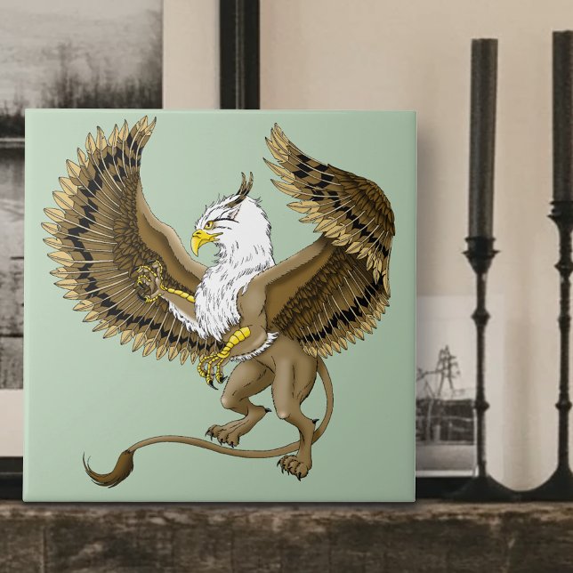 Majestic Brown Fantasy Griffin Mythical Gryphon Tile (Creator Uploaded)