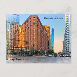 Majestic Brown Palace Hotel At Sunset, Denver, CO Postcard
