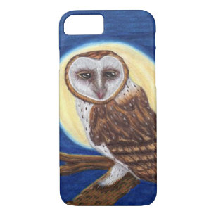 Majestic Brown Spotted Owl Yellow Moon iPhone 8/7 Case