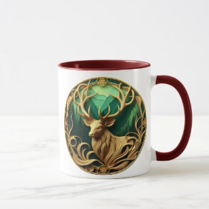 Majestic buck gazing out into a serene forest  mug
