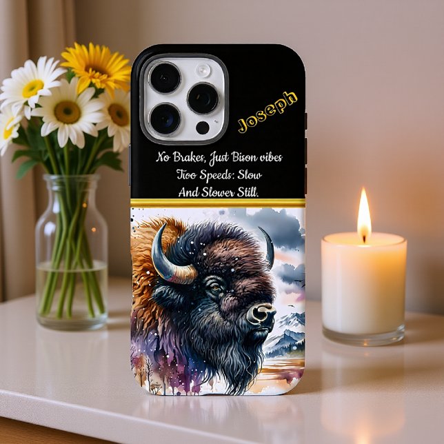 Majestic Buffalo Bison's Roam the Colourful Plains Case-Mate iPhone Case (Creator Uploaded)