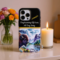 Majestic Buffalo by a Tranquil Mountain River