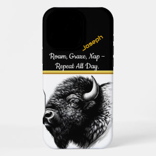 Majestic Buffalo Close-Up in Natural Habitat iPhone 16 Pro Max Case
