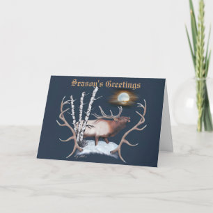 Majestic Bull Elk Holiday Card