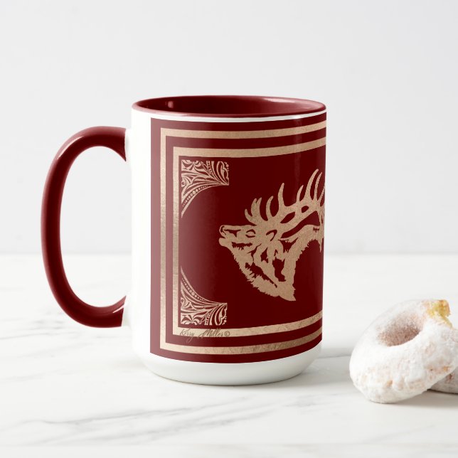 Majestic Bull Elk Mug (With Donut)