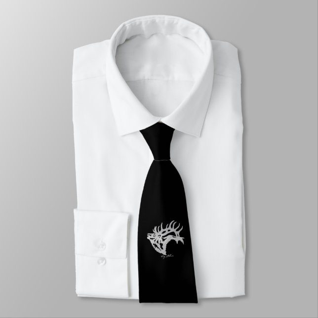 Majestic Bull Elk Tie (Tied)