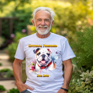 Majestic Bulldog Dog With Red Collar T-Shirt