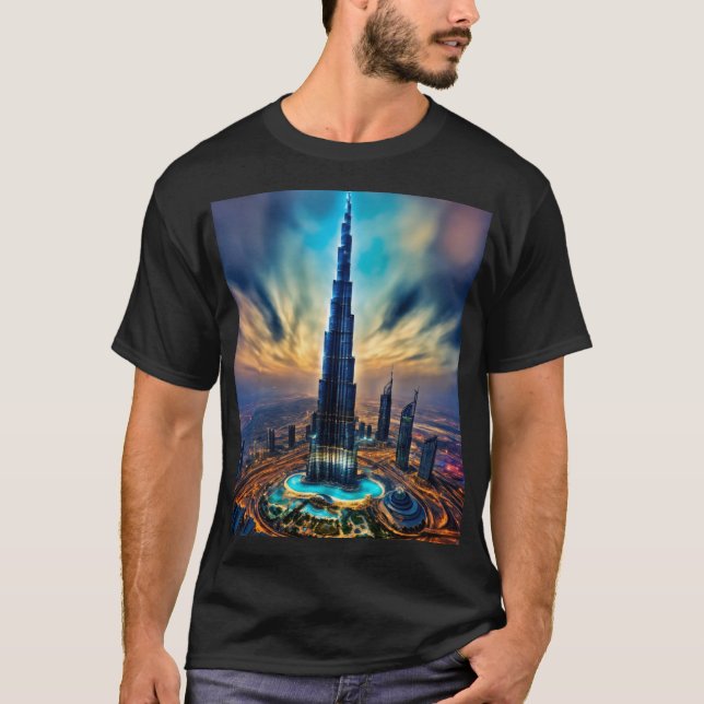 Majestic Burj Khalifa - Light Colour T-Shirt Desig (Front)