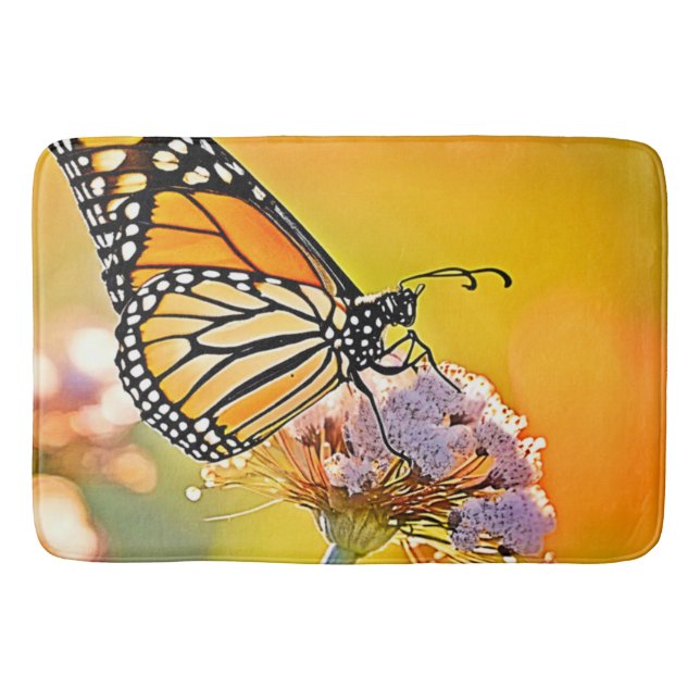 Majestic Butterfly Close Up Design Bath Mat (Front)
