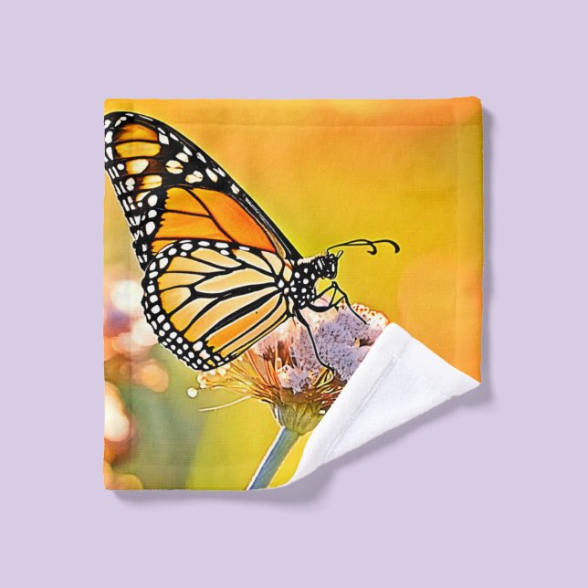 Majestic Butterfly Close Up Design Bath Towel Set (Wash Cloth)