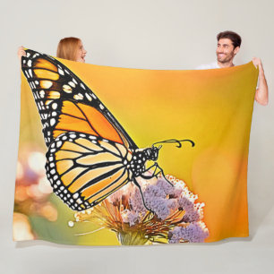 Majestic Butterfly Close Up Design Fleece Blanket