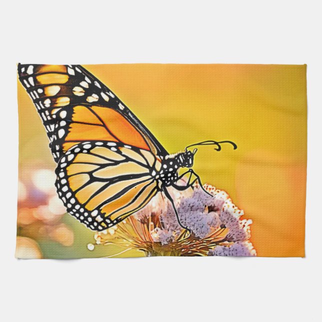 Majestic Butterfly Close Up Design Tea Towel (Horizontal)