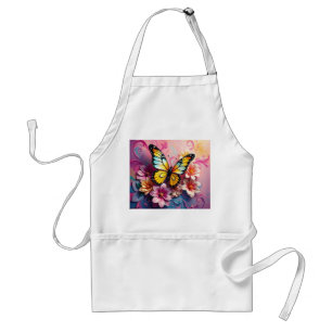 Majestic Butterfly with Floral Swirls Standard Apron