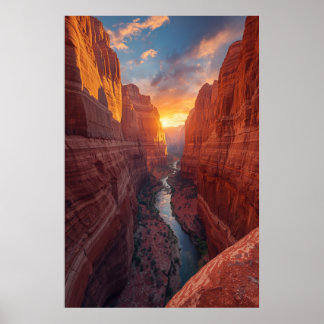 “Majestic Canyon Sunset – Nature Landscape Poster