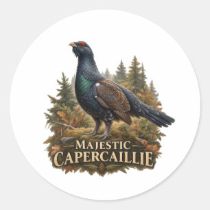 Majestic Capercaillie Art Classic Round Sticker