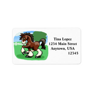 Majestic Cartoon Draught Horse Label
