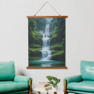 Majestic Cascade: Multi-Tiered Waterfall Hanging Tapestry