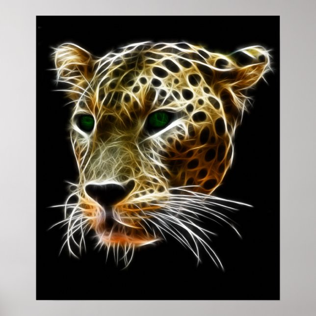 Majestic Cat Leopard Head Poster (Front)