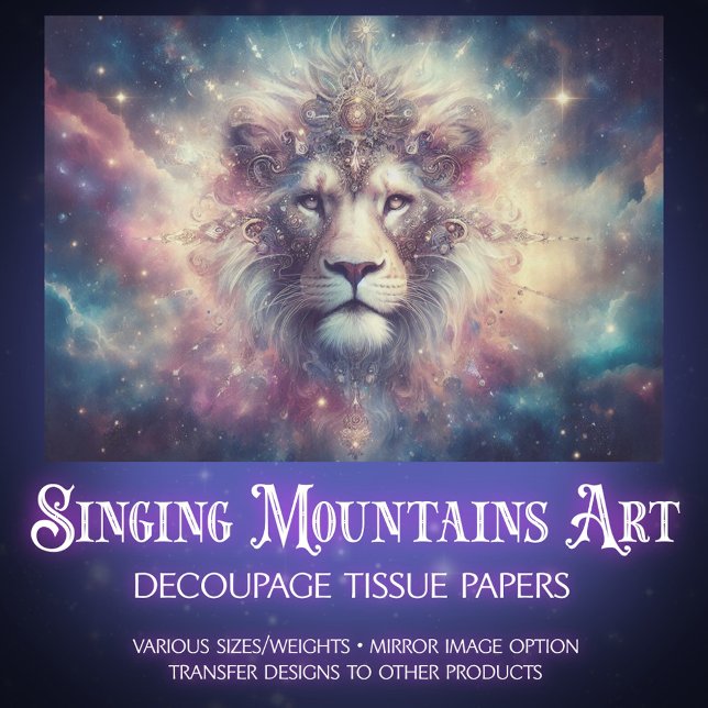 Majestic Celestial King Lion Decoupage Tissue Paper (Creator Uploaded)