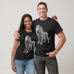 Majestic Celtic Silver Lion with Intricate Knot Pa T-Shirt