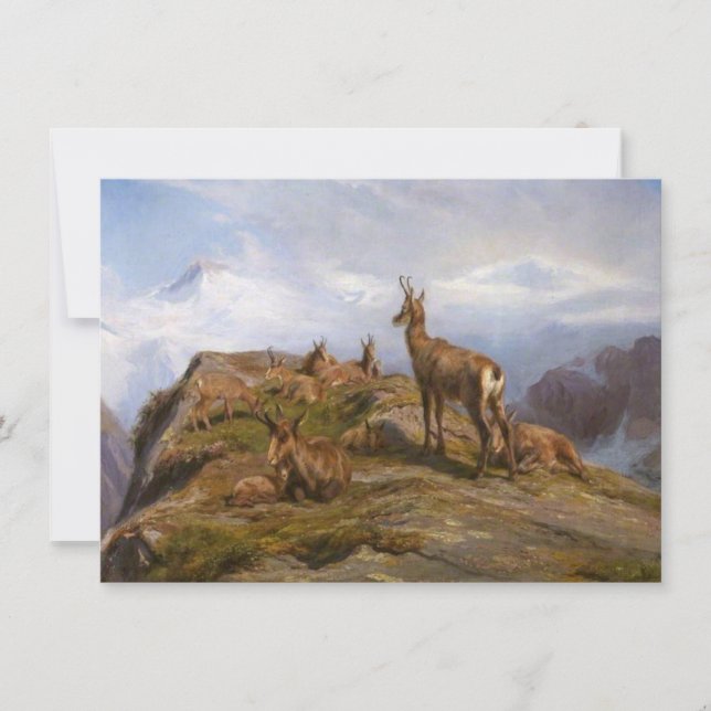 Majestic Chamois in the Mountains (Rosa Bonheur) Card (Front)