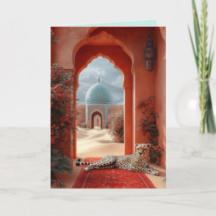 Majestic Cheetah in a Moroccan Desert Palace Invitation
