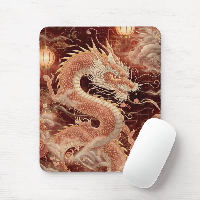 Majestic Chinese Dragon Mouse Mat (With Mouse)