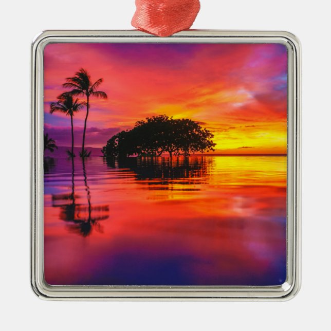 Majestic Clouds & Reflection Metal Tree Decoration (Front)