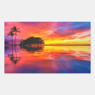 Majestic Clouds & Reflection Rectangular Sticker