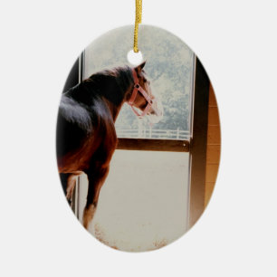 Majestic Clydesdale Ceramic Tree Decoration