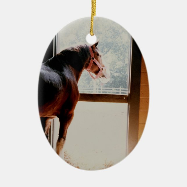 Majestic Clydesdale Ceramic Tree Decoration (Front)