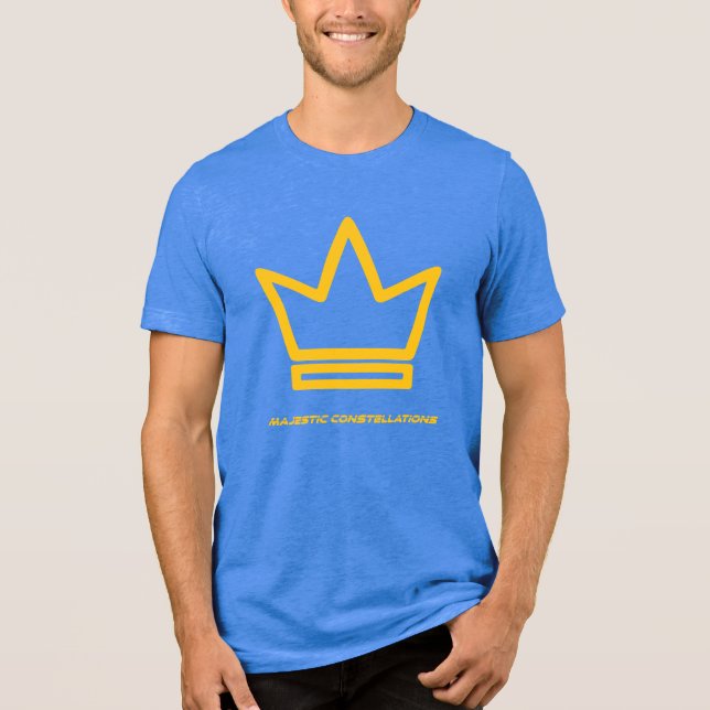 majestic constellations (royal blue & gold)  Tri-Blend shirt (Front)