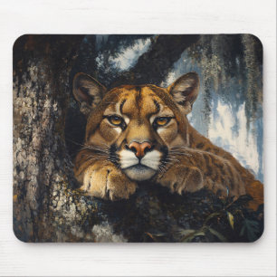 Majestic Cougar in Forest Mouse Mat