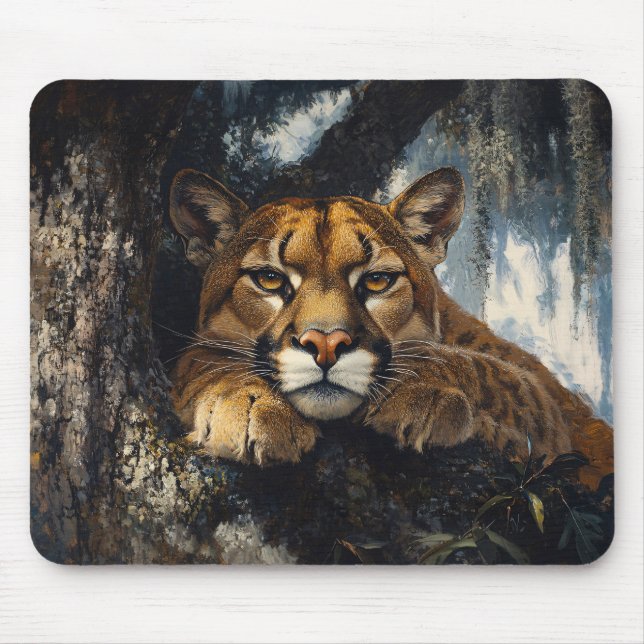 Majestic Cougar in Forest Mouse Mat (Front)