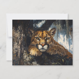 Majestic Cougar in Forest Postcard
