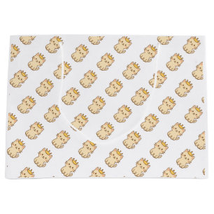 Majestic Cuddly Cat with a Crown Large Gift Bag