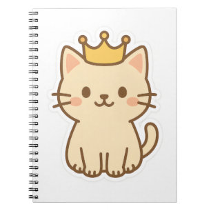 Majestic Cuddly Cat with a Crown Notebook