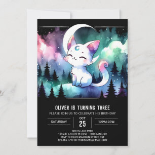 Majestic Custom Cat Birthday Invitation
