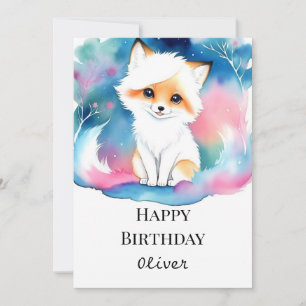 Majestic Cute Fox Birthday Card