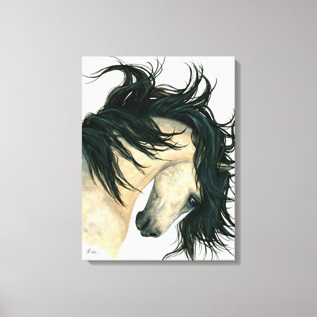 Majestic Dappled Buckskin Horse Canvas by Bihrle (Front)